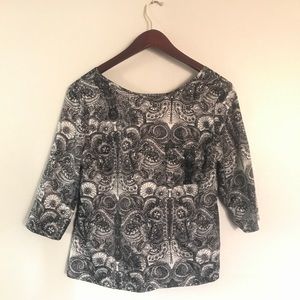 Black and Cream Paisley Top